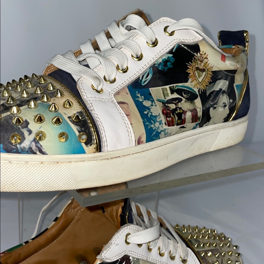 CHRISTIAN LOUBOUTIN LOUIS JR SPIKES COLLAGE SNEAKERS FTL-10-180 - Picture 6 of 9
